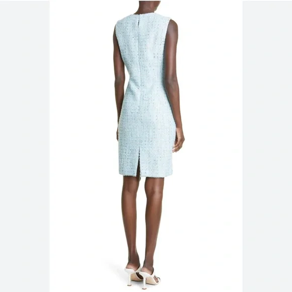 St. John Collection Light Blue Tweed Mini Dress